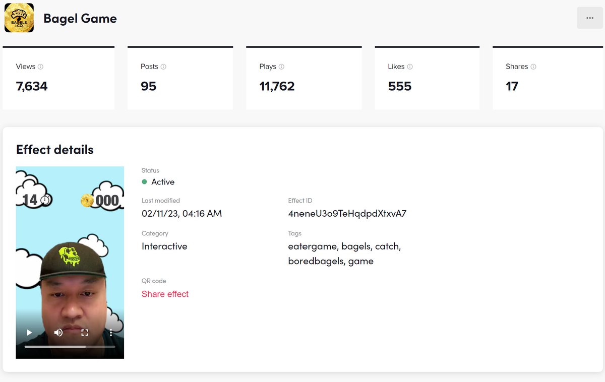 BoredIp's tweet photo. We continue to build and test ways to drive organic brand awareness and conversion.
@Bored_Bagels TikTok mini game is one of many approaches we are testing.
๐ฅฏ 555 likes
๐น๏ธ 11,762 plays
play now: https://t.co/GRkUIOx7sM
#agile #justgettingstarted #boredIP #AugmentedReality https://t.co/nzthCQsxNh