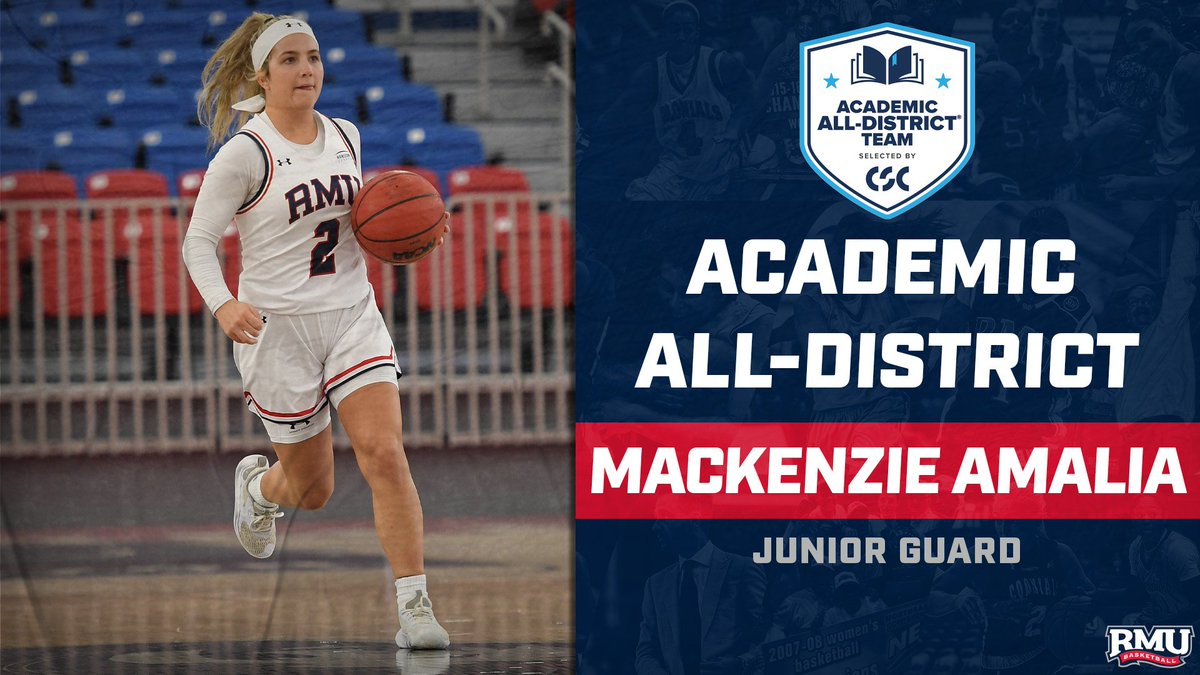 RMUWBasketball's tweet photo. Congrats to Mackenzie Amalia, Rebecca Dwomoh, Alejandra Mastral, and Simone Morris on being named to the 2022-23 @AcadAllAmerica  All-District Team‼️
They now move onto the national ballot for voting‼️

📜: https://t.co/lY2t9dpOlg

#HoopTownship | 🔵🏀🔴 | #RMUnite https://t.co/Ybbu6e93hg