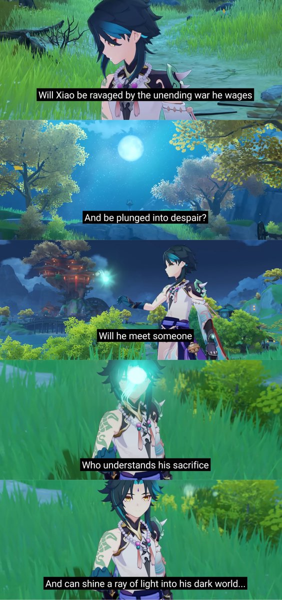 AlatusAether's tweet photo. @yun11399 I'm not sure about the devs, are you maybe talking about the last part in his Collected Miscellany in which they imply that there's a possibility for him to find someone who can lessen his karmic suffering, as Xiao states after a few updates in the teapot
https://t.co/kyO1Tghxml https://t.co/nngj5jqs9f