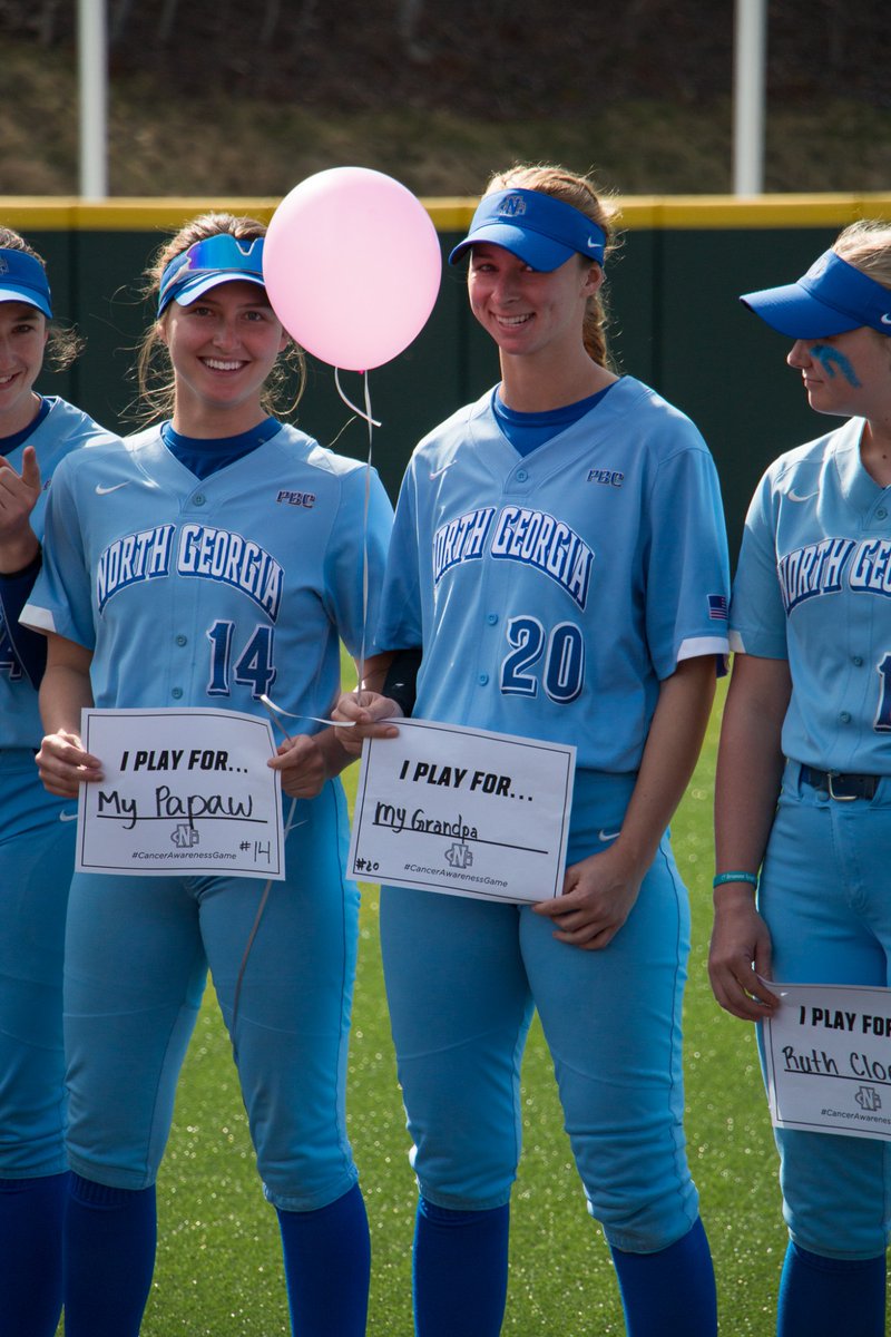 UNGSoftball's tweet photo. We play for those who fight💗🫶
#CancerAwarenessGame https://t.co/UGr32dboZu