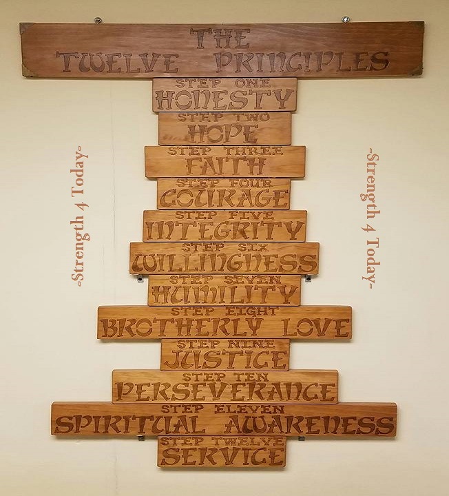 #12Principles #TwelvePrinciples #RecoveryPosse #Strengthfor2day

The Twelve Principles
Step One. Honesty
Step Two. Hope
Step Three. Faith
Step Four. Courage
Step Five. Integrity
Step Six. Willingness
Step Seven. Humility
Step Eight. Brotherly Love
Step 9
Step 10
Step 11
Step 12..