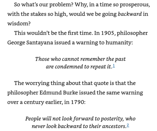 RajeshKKaushal's tweet photo. ...but wisdom lessons don't always seem to stick. Unlike technological growth, wisdom seems to oscillate up and down, leading societies to repeat age-old mistakes.
(#TimUrban) https://t.co/c3GA5IZmQf