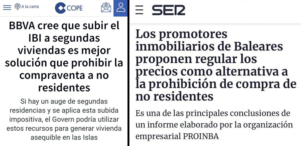 AleJacintoUrang's tweet photo. En Baleares @PODEMOS propone prohibir la compra de vivienda a no residentes. 

Bancos y promotores inmobiliarios salen en tombra a pedir que, mejor, se regulen los precios o, incluso, les suban los impuestos. 

Maravilla. https://t.co/Nc9hoGInx3