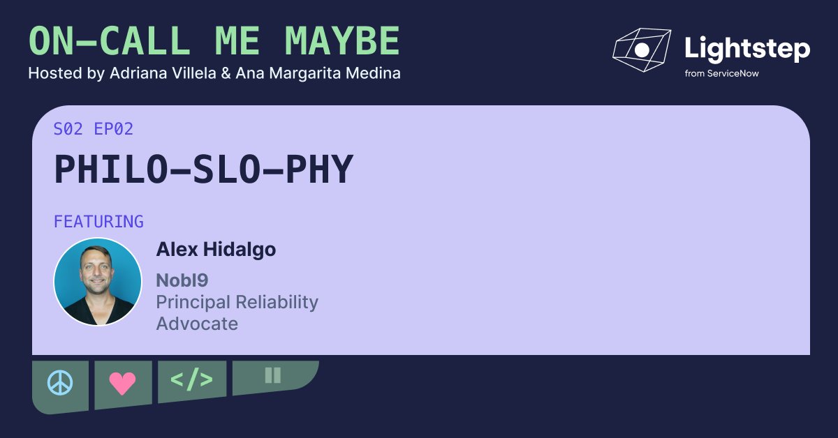 oncallmemaybe's tweet photo. Check out the new episode where @ahidalgosre digs deep into #SLOs with @adrianamvillela &amp; @Ana_M_Medina...

🔎 What are they? 
🔎 Why are they important? 
🔎 How do they fit into reliability? 

+ Hear more on the #OpenSLO project! 👇 https://t.co/Asuk4I5Xpq https://t.co/uJT2ejmP2i