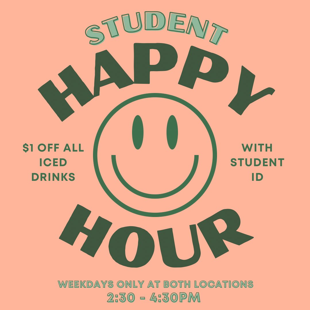 ScoutCoffee2's tweet photo. Hey students @BSSDnews, Student Happy Hour starts today and is available every school day! So, grab a friend and we’ll see you at Scout! 

@bssjaguars @TheBSWildcats @WildcatsBSHS https://t.co/EBsCwPYe9r