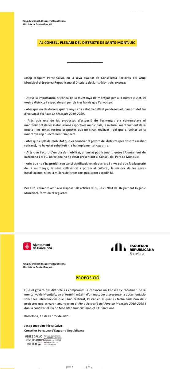 Lluna641's tweet photo. 📢 Avui hem presentat la Proposició perquè el govern del Districte es comprometi a:
📍Convocar un Consell Extraordinari de la muntanya de Montjuïc
Obro fil 👇 https://t.co/ZVNuDPlsiV