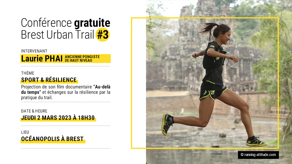 Rendez-vous le jeudi 2/03 à l'amphithéâtre d'Océanopolis pour la conférence de Laure PHAI sur la thématique "Sport et résilience". Inscription ici : bresturbantrail.fr/contact/