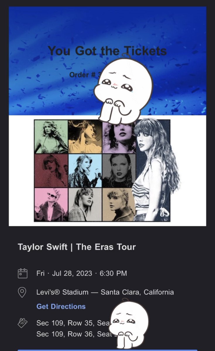 rachelhoww's tweet photo. ‼️selling 1 taylor swift the eras tour ticket‼️ Levi Stadium，santa clara 7/28 (transfer ticket through ticketmaster) 

#TheErasTour #taylorswifttickets #TaylorSwiftTheErasTour https://t.co/DrwdO1TZst
