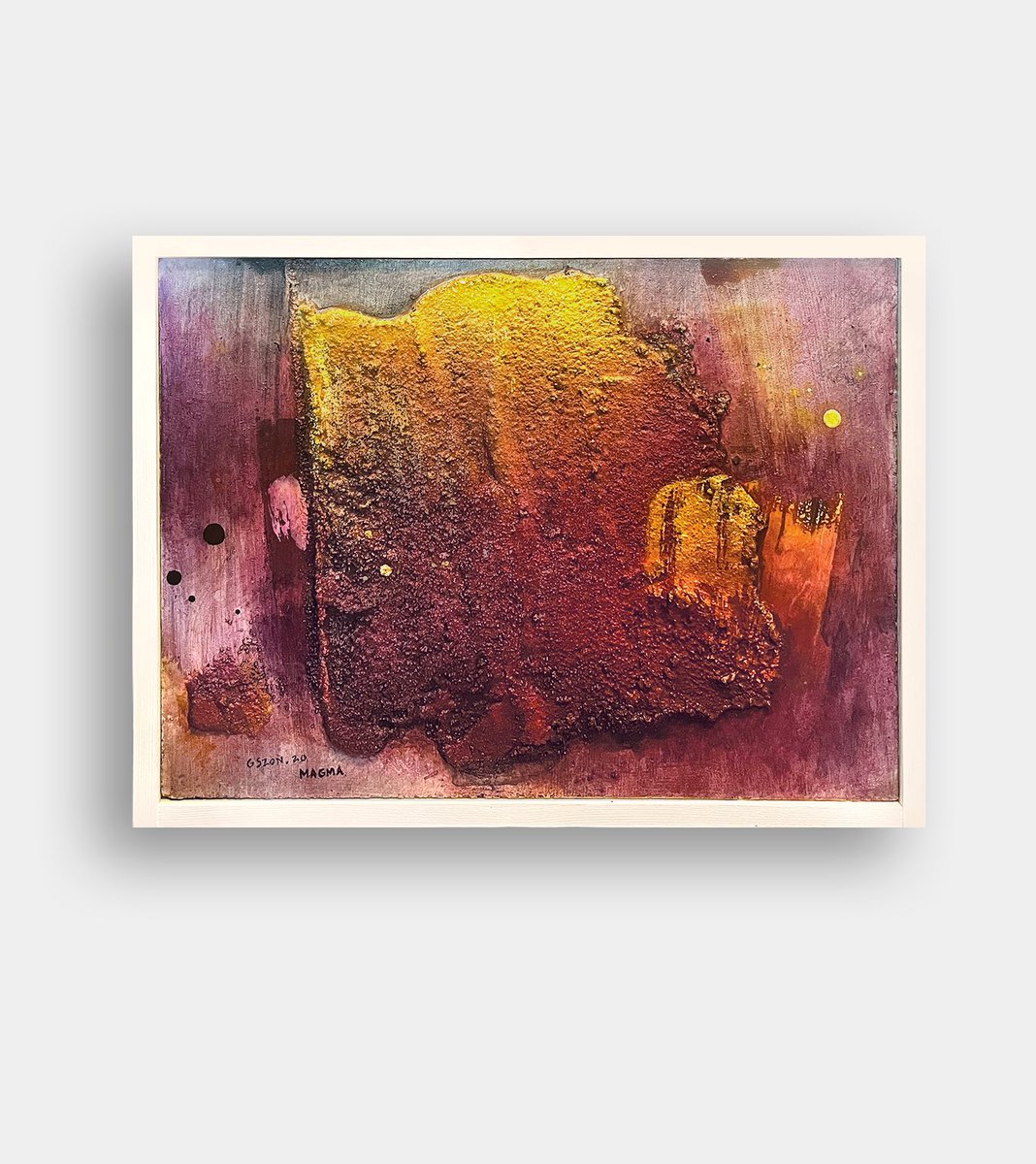 gszon's tweet photo. Modified, slightly. The small but massive ‘Magma’ (2020)
Mixed media on board
#lyricalfields #gszon #art #artwork #artforsale https://t.co/d5GGOW7Ngh