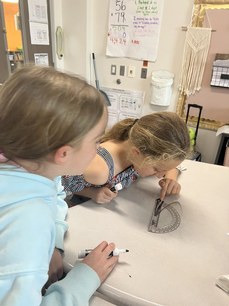 Bilderback4th's tweet photo. Today we got a better understanding of the “degrees” we’ve been talking about the last several weeks! Measuring angles with protractors! 📐📏 https://t.co/8zRcBMoUql