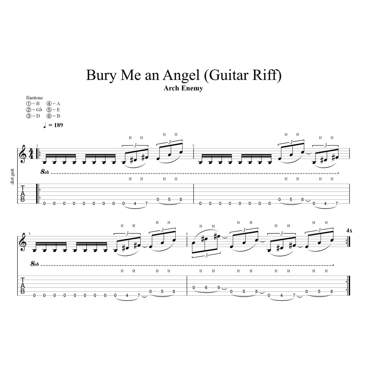 ruki_bear's tweet photo. 復活❣ #1日1リフ 301日目
Arch Enemy - Bury Me an Angel
のギターリフです。
チューニングが下げ下げですね~。
このリフ用の太い弦張らないと、ゆるゆるですな~。😅
#ArchEnemy #BuryMeAnAngel #BlackEarth #MichaelAmott #ChristopherAmott #GuitarRiff https://t.co/9kOXN6ptIn