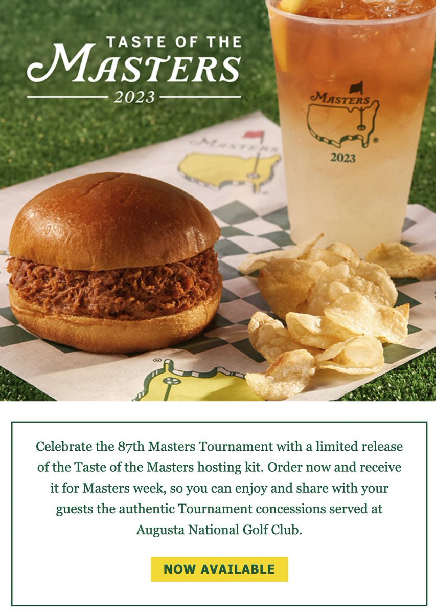 Kyle Porter on Twitter "The Masters is once again making its taste of