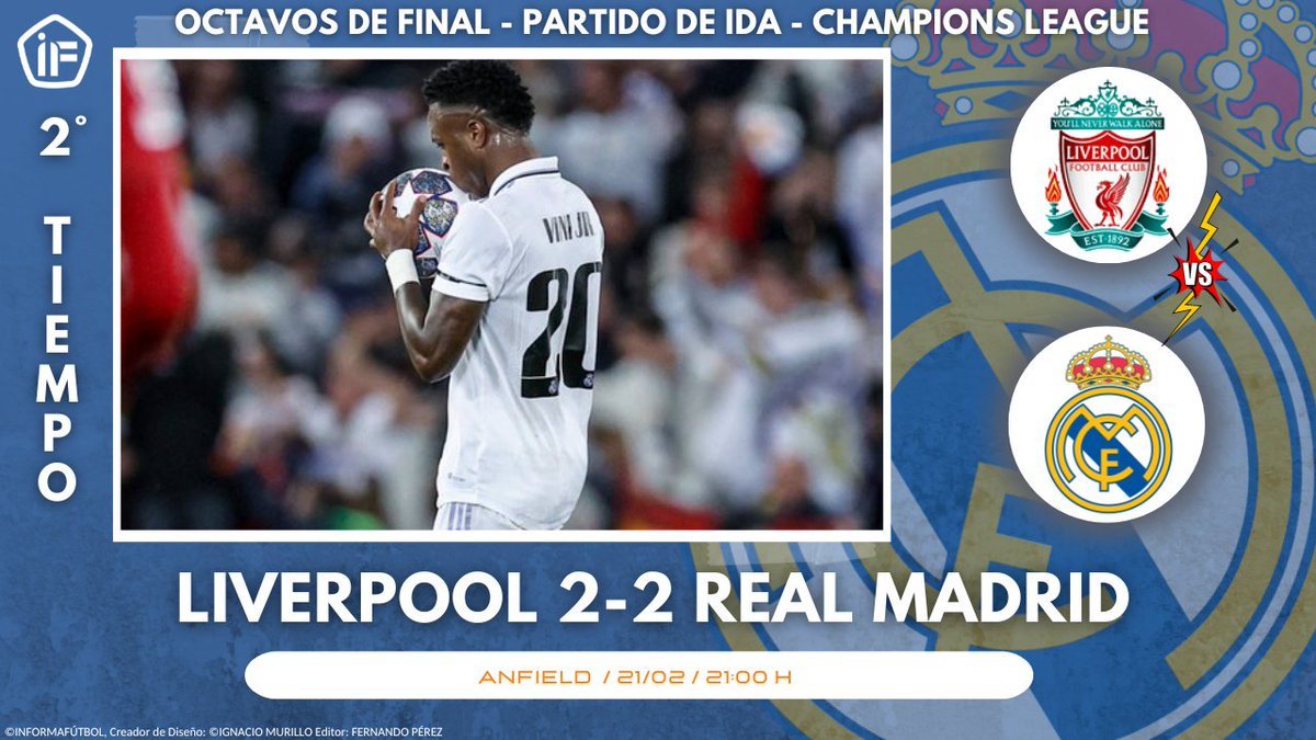 🚨 COMIENZA EL SEGUNDO TIEMPO‼️

#HalaMadrid #RM #RMFans #RealMadrid #UCL   #LiverpoolRealMadrid #OctavosDeFinal #ChampionsLeague