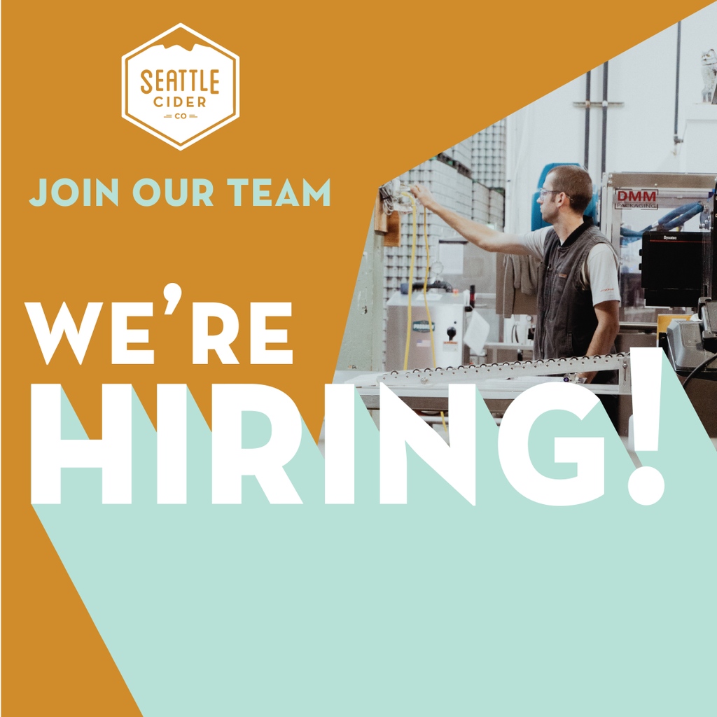 Join our team!⁠
⁠
We are looking for 3 FT Assistant Packaging Employees, 1 North &amp; Eastside Sales Representative, and 1 FT Production Assistant! ⁠
⁠
Apply today!⁠ : seattlecidercompany.com/home/6698-2/

⁠#JoinOurTeam #WeAreHiring