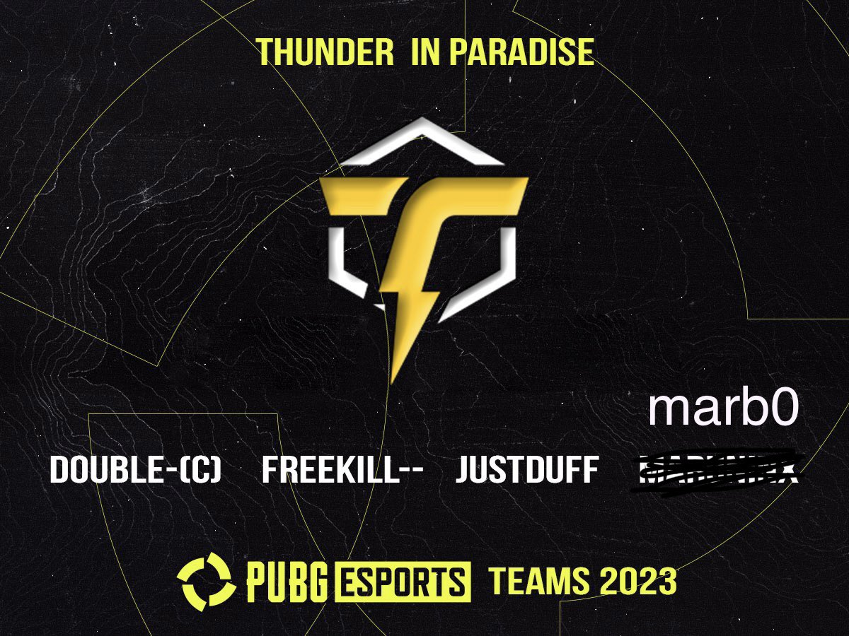 Today with heavy heart we are parting ways with <a href="/maruninsk/">Maruninsk</a>. 

And with that we would like to welcome <a href="/themarb0/">marb0</a>⚡️

Welcome to the #THUNDER FAMILY!

Team is already working hard to prepare for the PEC qual.

#LETSTHUNDER