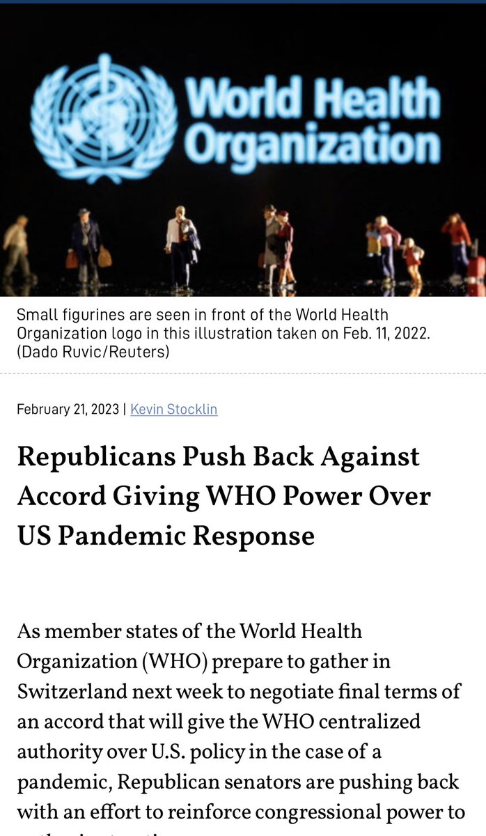 DrKatLindley's tweet image. 17 US senators, led by Ron Johnson (R-Wis.), introduced the “No WHO Pandemic Preparedness Treaty Without Senate Approval Act” on Feb 15, which states that the pandemic accord must be deemed a treaty, thus requiring the consent of a supermajority of the Senate, which is 2/3rds.