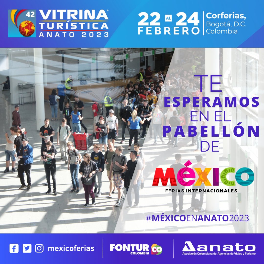 El pabellón de México regresa a #VitrinaANATO2023 🇲🇽
Punto de reunión para los profesionales del sector turístico. 
¿Nuestro propósito? Generar alianzas estratégicas que permitan el fortalecimiento del turismo en nuestro país.
#MéxicoEnANATO2023
<a href="/AnatoNacional/">ANATO Nacional</a>