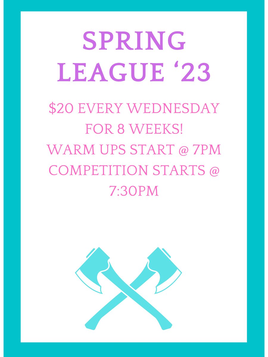 Axecalibur2022's tweet photo. Sign Up for Spring League Now https://t.co/f2gybhhwHi