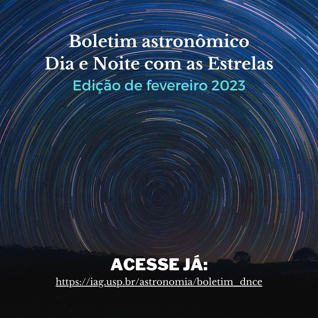 boletimdnce's tweet photo. Chegou mais uma edição do Boletim!

Confira agora mesmo curiosidades sobre matéria escura, restos de supernova, um especial de William Herschel e muito mais!

Disponível para leitura no site do Iag Usp https://t.co/00CMnf8Mg0 https://t.co/5Xqvfj4m79