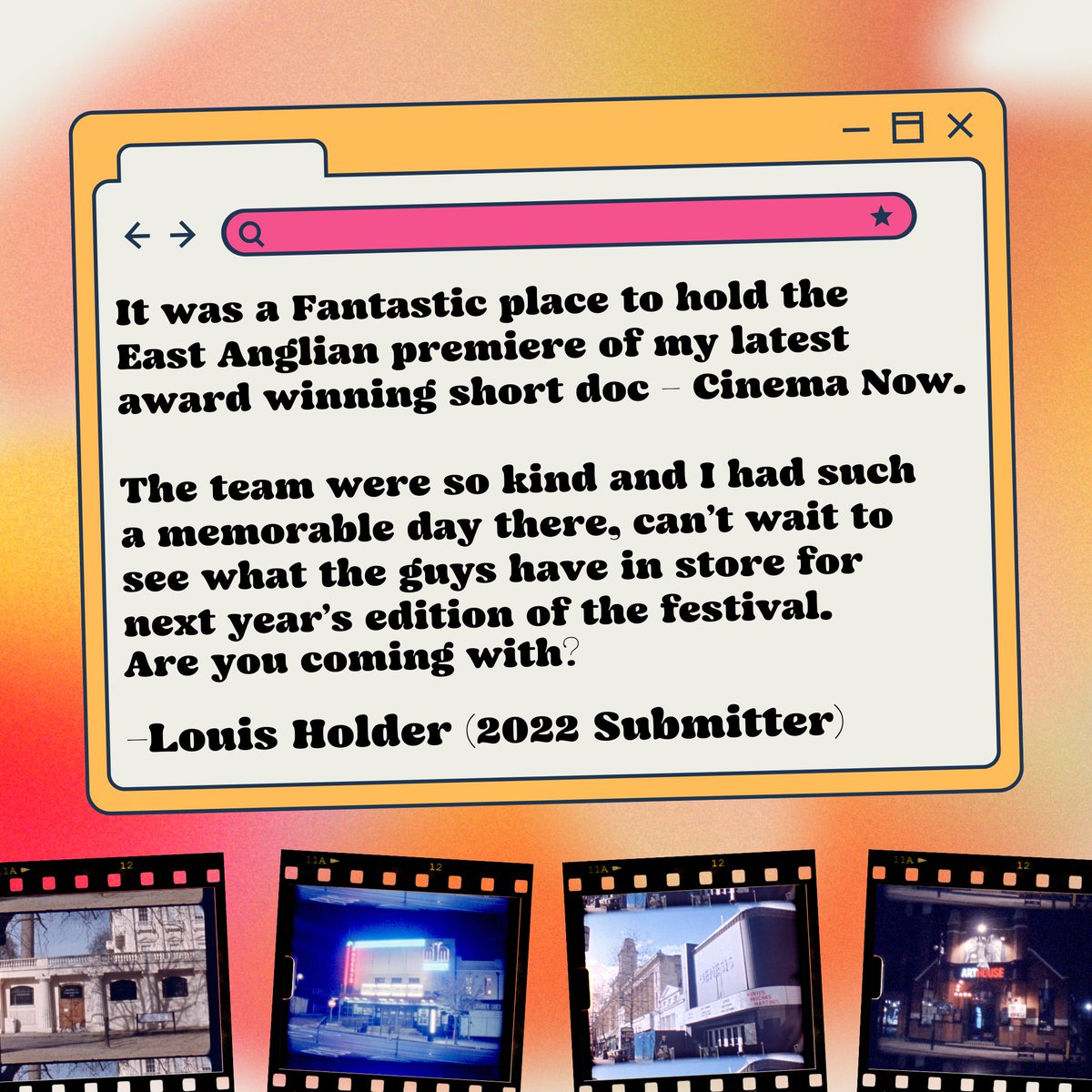 Here's what one of our submitters &amp; very own #lwtfilmfest award winners had to say about his experience last year!

Regular Submissions are now open for 2023 🎉
bit.ly/Submit2LFF

Have any questions about submitting your film?
Feel free to DM us 🎥