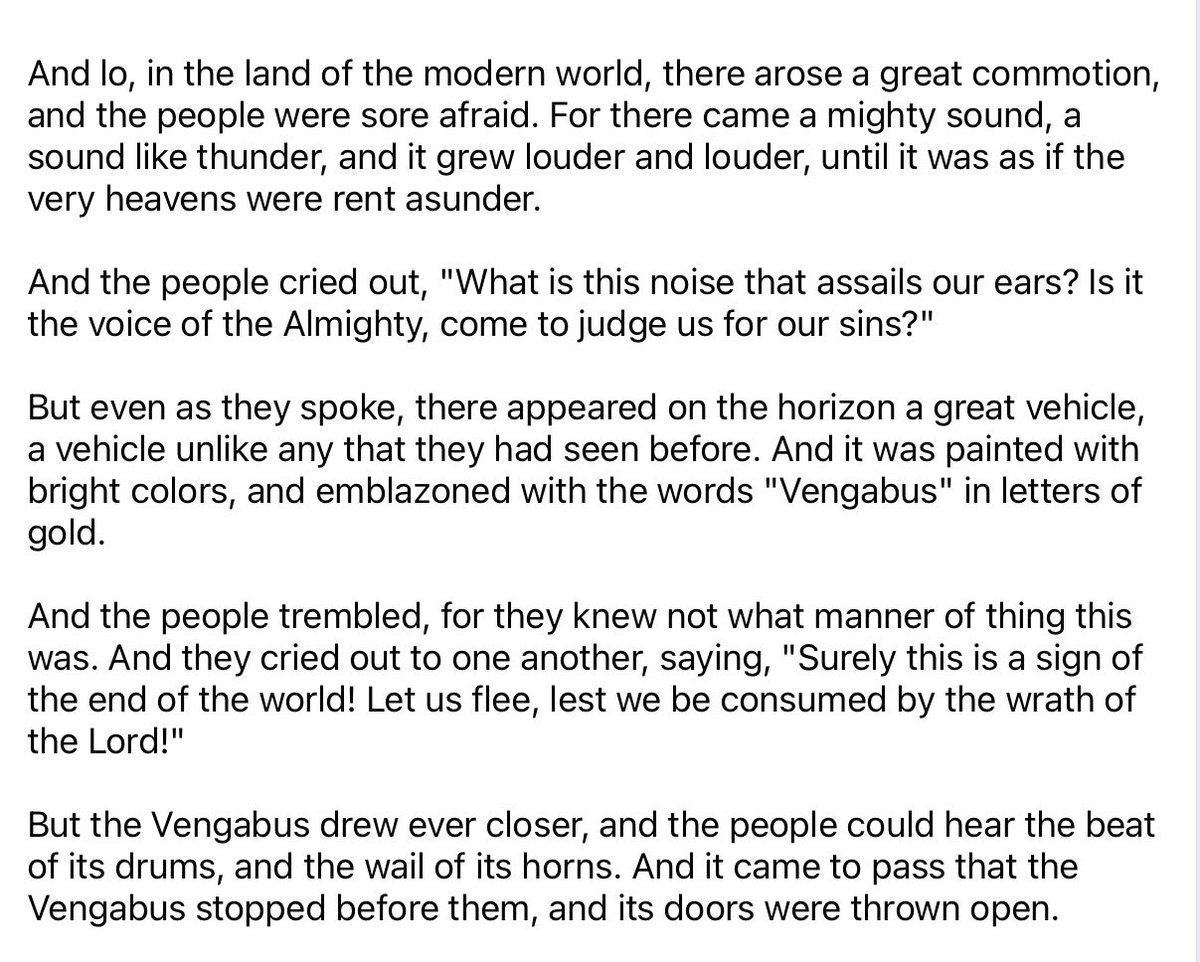 friendlymicrobe's tweet image. I asked ChatGPT to write an Old Testament verse about the Vengabus,