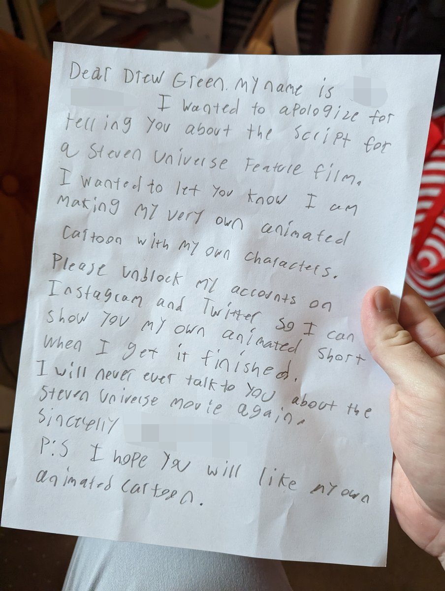 I blocked this guy like a year ago on my socials because he was rude to me about SU Future. Has sent me multiple emails and DMs on instagram since, all of which I have ignored. I got this letter in the mail today, sent to my HOME. I'm deeply creeped out.