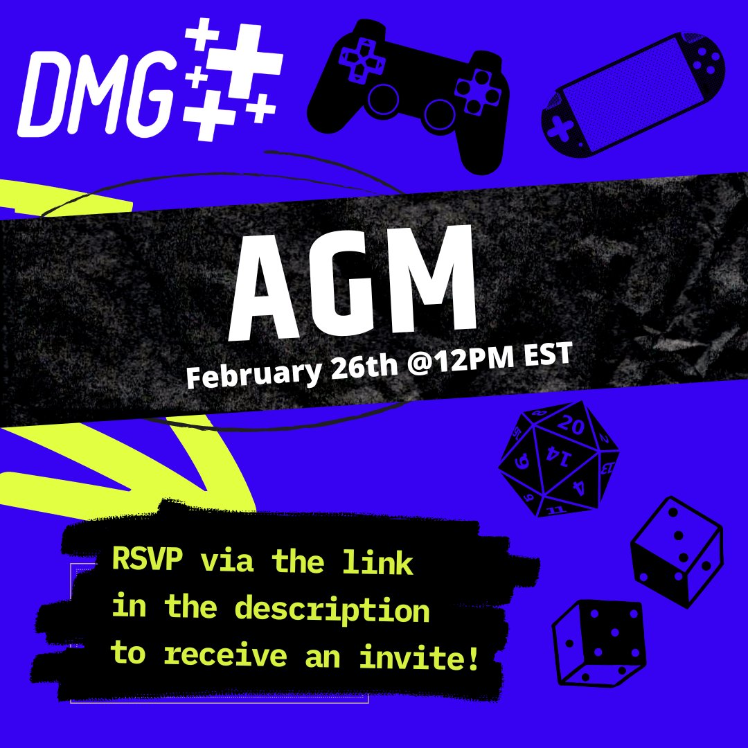 DMGToronto's tweet photo. The annual general meeting is coming up this Sunday February 26th at 12PM EST! The annual general meeting is a great chance to catch up on what DMG has been up to, and what we have in store for 2023. Please RSVP using this Google form (https://t.co/crJwBPqrWy). https://t.co/jZNSmr7FsL