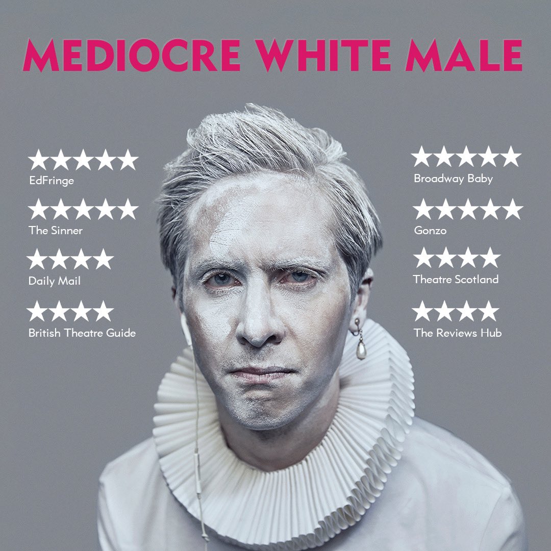 From our friends at <a href="/KingsHeadThtr/">King's Head Theatre</a> Mediocre White Male, the sold-out Ed Fringe hit, is returning!

A searing portrait of male anger, fragility, and vulnerability, unpacking what it means to feel abandoned as the world changes.

12-18 Mar
Book from £10 ➡️ bit.ly/MediocreWhiteM…