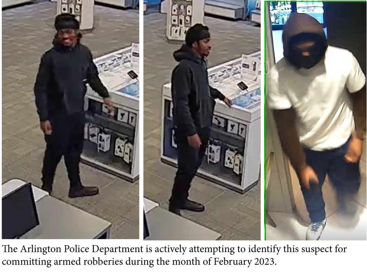 **** Armed Robbery Suspect ****

Our Violent Crimes Unit is requesting your assistance in identifying the suspect shown here. This black male suspect has been linked to several armed robberies that have occurred this month in Arlington.  1/2
#robbery
#arlingtontx