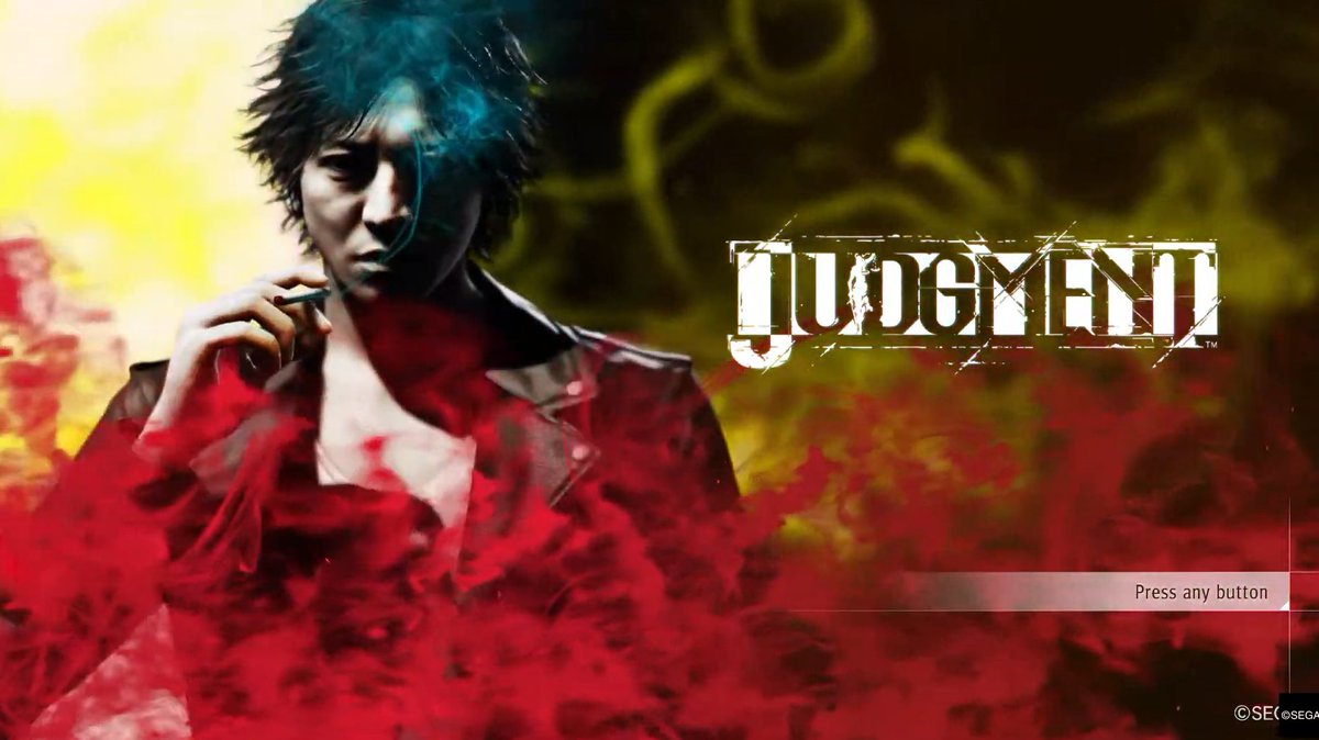 moodygamevibes's tweet image. Judgment title screen