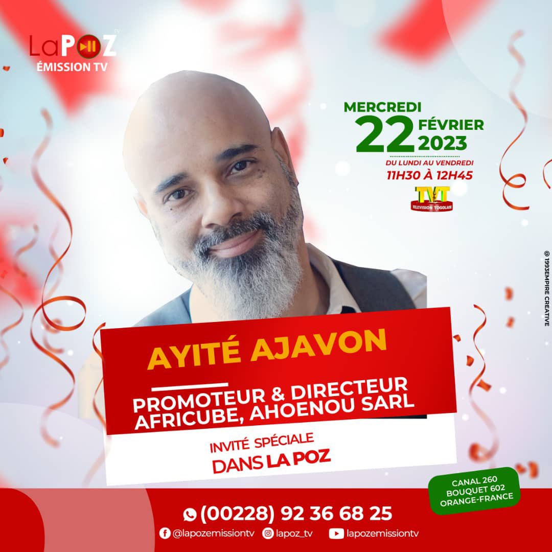 Retrouvez moi sur <a href="/TVTOfficiel/">Televison Togolaise</a> dans <a href="/LaPoz/">Lapoz</a> avec <a href="/OceaneCodjia/">Océane Codjia</a> 📺 #africube #entrepreneur #madeintogo <a href="/Africube_/">Africube Togo</a>