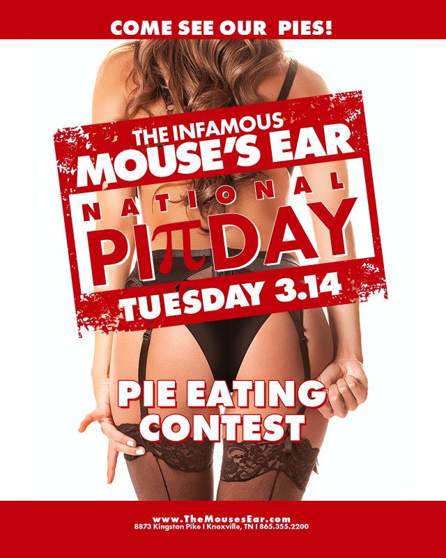 MousesEarKnoxTN's tweet photo. π€3.14 π°
Join us for National Pi Day!
We're nerding out all night, and having a pie eating contest!
.
.
.
#pi #nationalpiday #talknerdytome #pieeating #pieeatingcontest #mousesear #knoxville #knoxvillenightlife https://t.co/a9tXpFu0KV