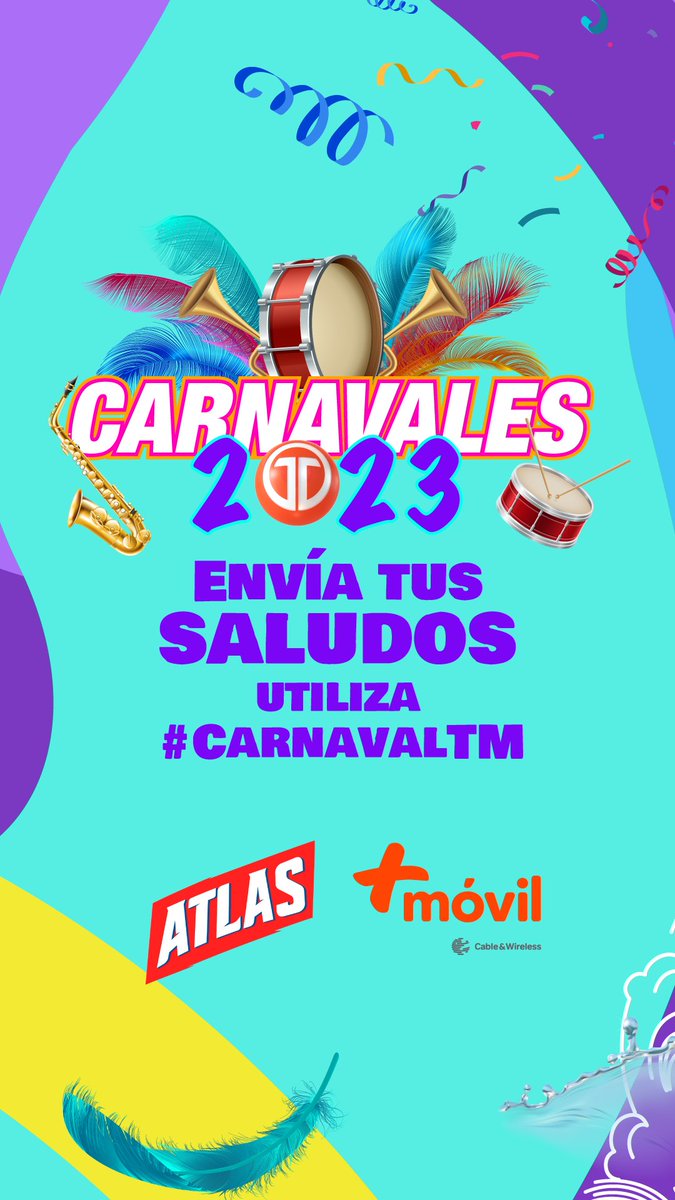 Telemetro's tweet photo. Envía tu saludo con el #CARNAVALTM
Gracias a : @MasMovilPanama @cervezaatlas https://t.co/o3DB4mvde3
