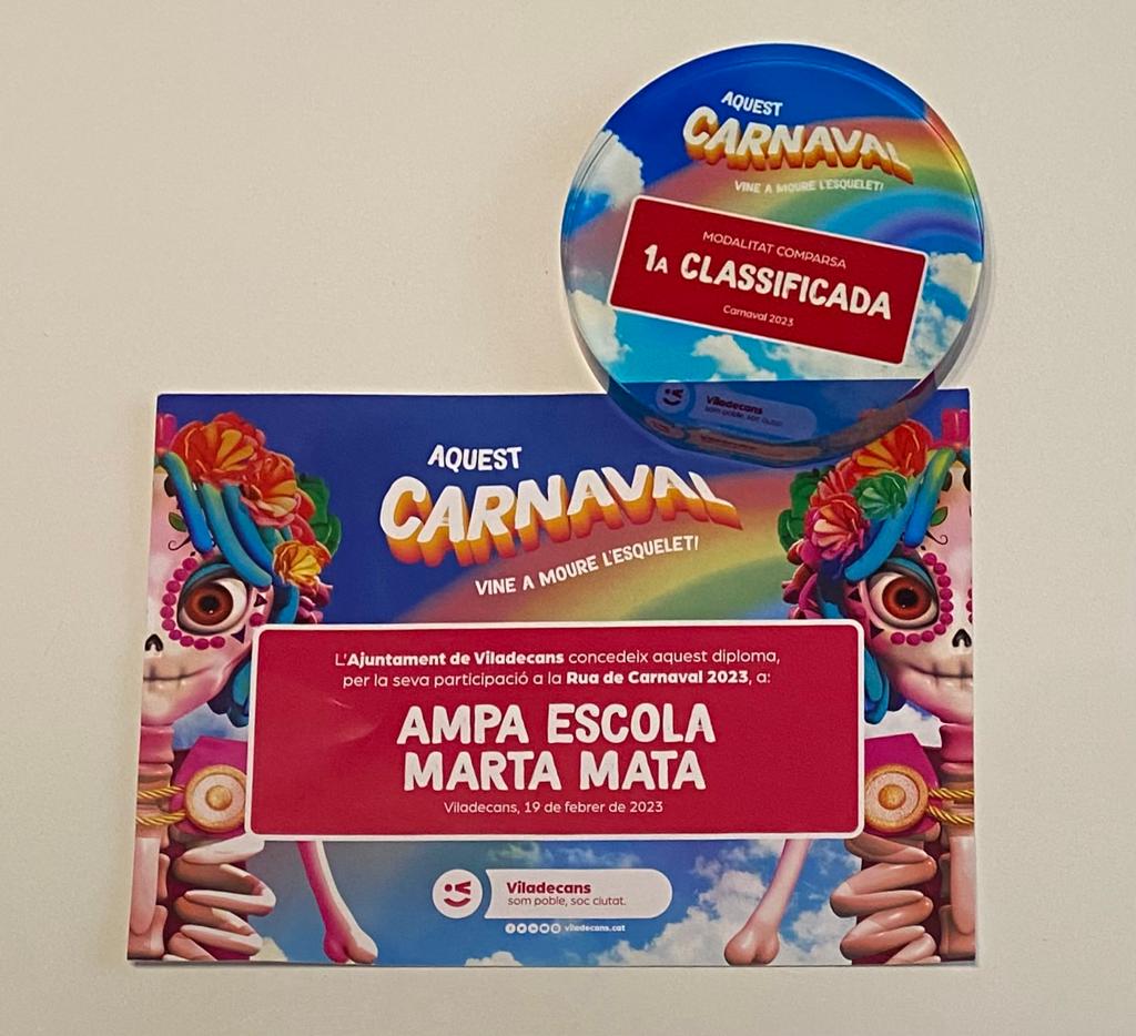 Volem donar les gràcies a tots els participants. Tothom s' esforça al maxim per donar el millor i fer que la nostra rua guanyés el primer premi de comparsa!! Felicitats!!!!
#ampaescolamartamataviladecans
#carnaval2023
