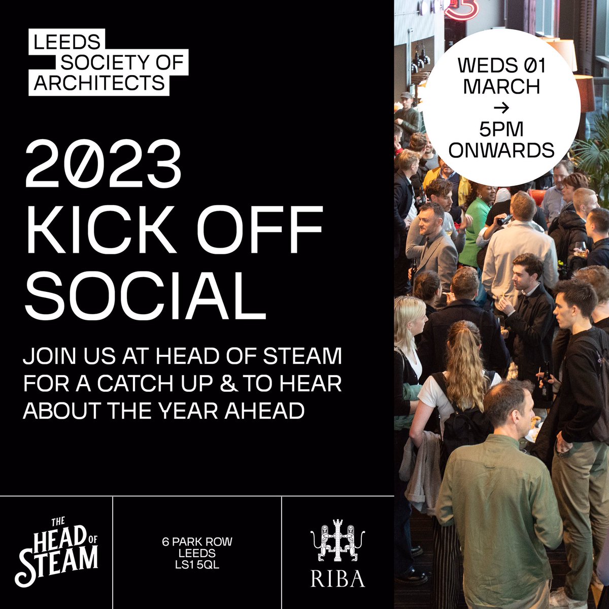 Leeds Society of Architects (@leedsarchitects) on Twitter photo Join us for a catch up and to hear about our exciting plans for the year!
Wed 1st March 5pm onwards
Head of Steam, 6 Park Row, Leeds
See you there!
<a href="/RIBAYorkshire/">RIBA Yorkshire</a> Join us for a catch up and to hear about our exciting plans for the year!
Wed 1st March 5pm onwards
Head of Steam, 6 Park Row, Leeds
See you there!
<a href="/RIBAYorkshire/">RIBA Yorkshire</a>