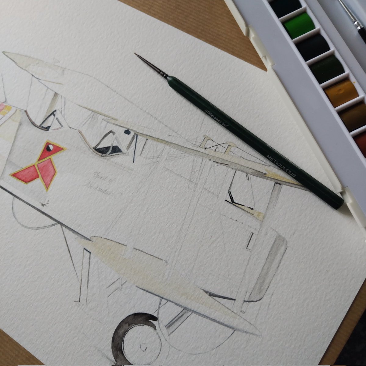 🛩️ BREGUET XIV F-POST
📌 Spirit Of Montaudran
 🖌️My first watercolor takes colors

#breguet14 #PetitPrince #spiritofmontaudran #breguetaircrafts #breguetaviation #latecoere #aeropostale #saintexupery #lenvoldespionniers