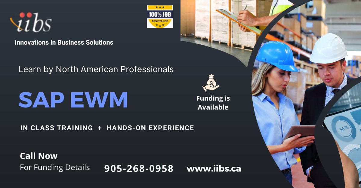 sap_trainings's tweet image. Extended Warehouse Management Certification (SAP EWM) 
As SAP EWM is becoming popular among manufacturing and related companies in 2023
The Batch starting on Feb 25, 2023 
Important Features 
Funding available from Govt. of Ontario
Call Now: 905-268-0958 
#sapewm #sap