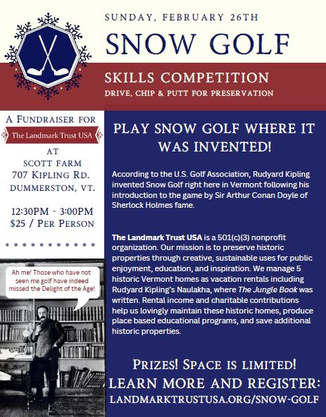 Will there be snow for the Snow Golf competition on Sunday? Doesn't matter; come swing the sticks anyway, in a fund-raiser for The Landmark Trust USA:
theaposition.com/tombedell/golf… Register here: landmarktrustusa.org/snow-golf