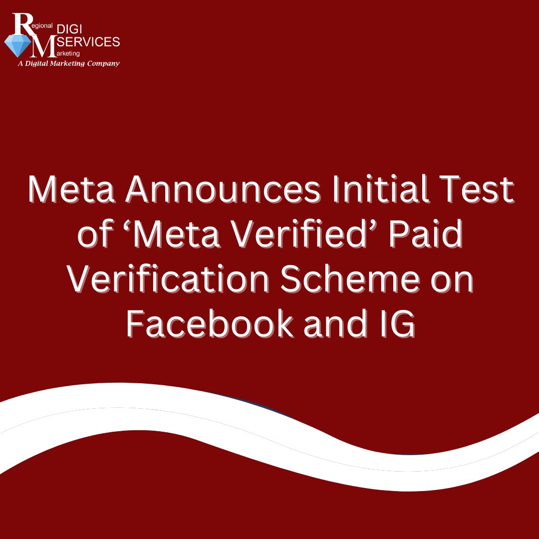 LearnDigital8's tweet image. Meta Announces Initial Test of ‘Meta Verified’ Paid Verification Scheme on Facebook and IG

#meta #facebook #paidverification #instagram #linkedin #badge #facebookbadge
@ppchero 
@digitalquokka 
@smx 
@CMIContent