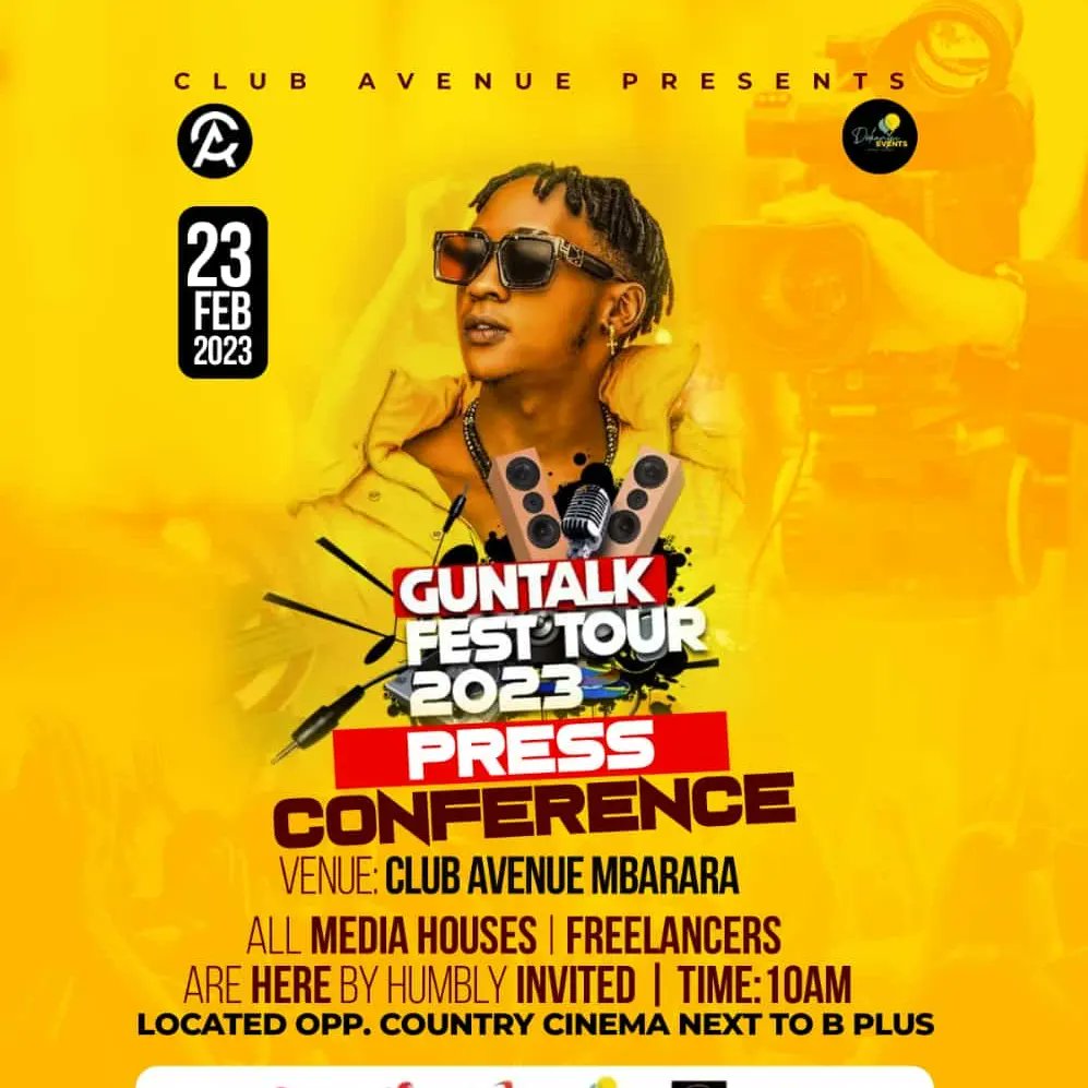 EmceeLingz's tweet photo. Hey all Media Houses, influencers, Promoters ad Freelancers you all invited to come through in @guntalkfest tour press conference which will be at CLUB AVENUE MBARARA..... 🔥 
@EmceeLingz 
@Ssonkopromotion 
@Mavadostylez 
@kumra_andyug 
@HannzPromotionz https://t.co/8Q3P1mn7PT