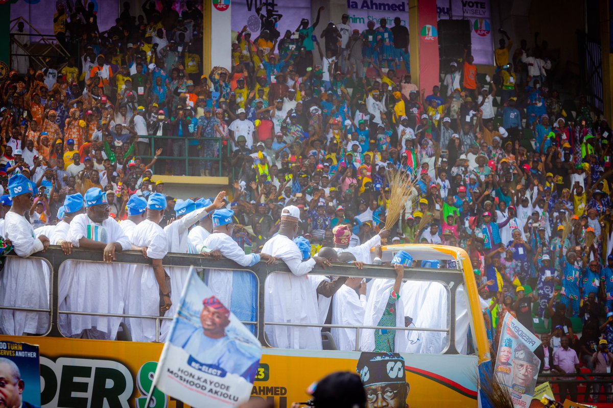 officialABAT's tweet photo. Today, we came to the end of our campaign with a rapturous final rally in Lagos State, my home. The atmosphere was incredible, the love and support palpable. 

I must also say a special thanks to each and every political leader, party member and supporter, https://t.co/Gmiy8qgXuJ