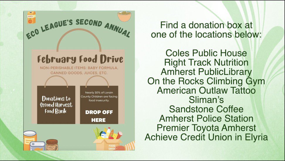 DrAmandaMesser's tweet photo. Hey Comet Families! Thereโs still time to support the @MLS_EcoLeague Second Annual Food Drive! Thanks to all of the businesses and public services for your help and hosting donation boxes for our students! #CometsCARE ๐๐ https://t.co/O4O1qWmHCs