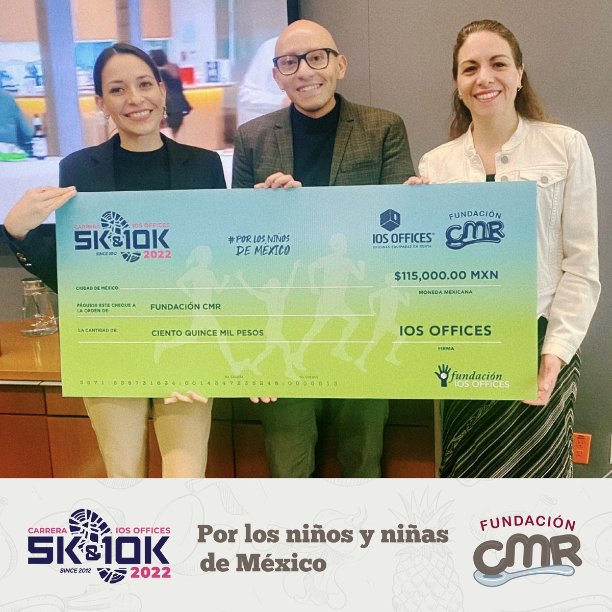 Hoy nos hicieron entrega del cheque de la <a href="/CarreraIOS/">Carrera IOS OFFICES</a>🏃🏻🏃🏻‍♀️👟

¿Ya están listo para la carrera de este año? 😁

Consulten las fechas de inscripciones muy pronto en:
lnkd.in/g_aaRQ2

#porlosninosdemexico #CarreraIOS <a href="/iosoffices/">IOS OFFICES</a>
