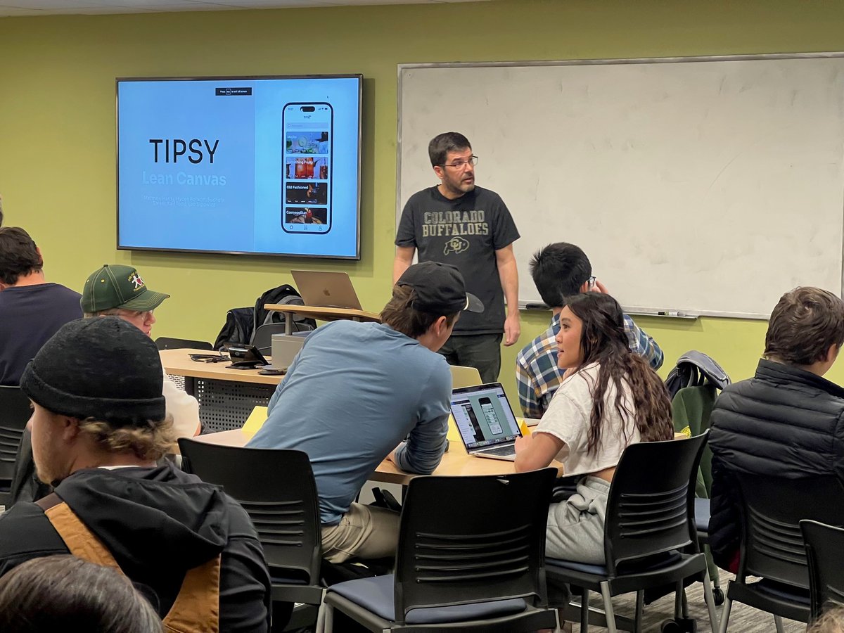 Bobby Schnabel (@bobbyschnabel) on Twitter photo David Brown, co-founder of <a href="/Techstars/">Techstars</a>, teaching the <a href="/CUBoulder/">CU Boulder 🦬</a> <a href="/CUEngineering/">CU Boulder Engineering 🦬</a> computer science entrepreneurship capstone class - akin to Michael Jordan coaching the middle school basketball team! David Brown, co-founder of <a href="/Techstars/">Techstars</a>, teaching the <a href="/CUBoulder/">CU Boulder 🦬</a> <a href="/CUEngineering/">CU Boulder Engineering 🦬</a> computer science entrepreneurship capstone class - akin to Michael Jordan coaching the middle school basketball team!