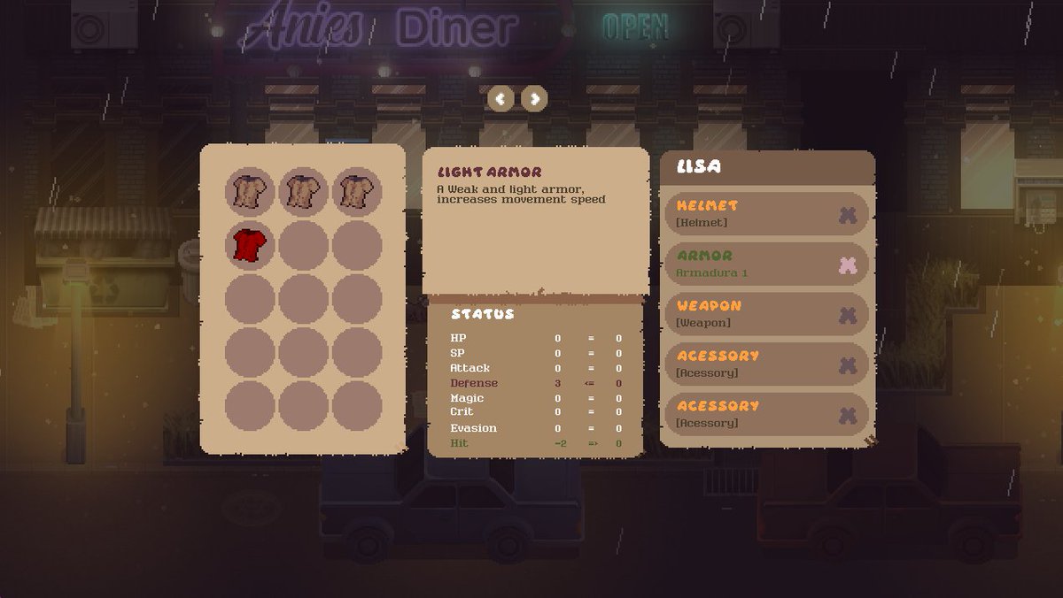 _MidnightKids_'s tweet photo. Scratching a new interface for the menu systems, starting with the equipment menu one!

#leveldesign #gamedev #2d #indiedev #gamemakerstudio2 #gms2 #game #pixelart #indiedev https://t.co/nDjQ0bnSy4