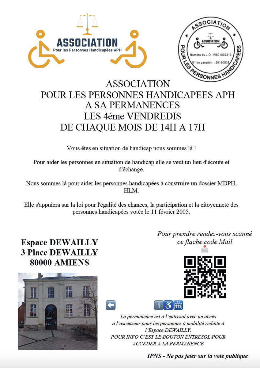 VincentSangnier's tweet image. 📣La permanence de l’Association pour les Personnes Handicapées APH ce tiendra le 24 février 2023 à partir de 14h30 jusqu’à 16h30. 
Vincent SANGNIER 
Président 
Association pour les Personnes Handicapées APH