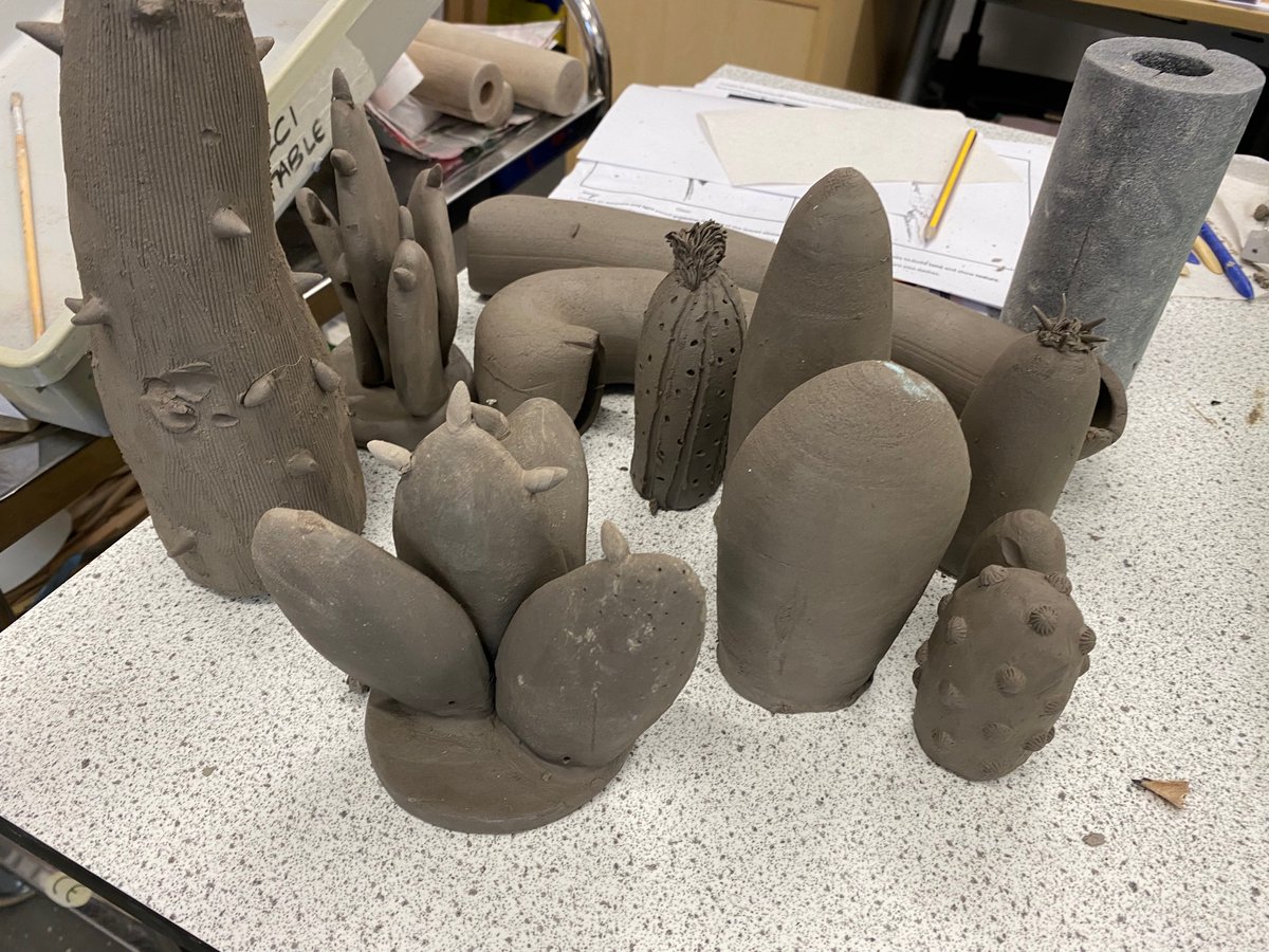 NdhsArt's tweet photo. A busy day in the department today exploring clay as a modelling material.  Well done S1 @ndhs1 https://t.co/PrRxpTxiTT