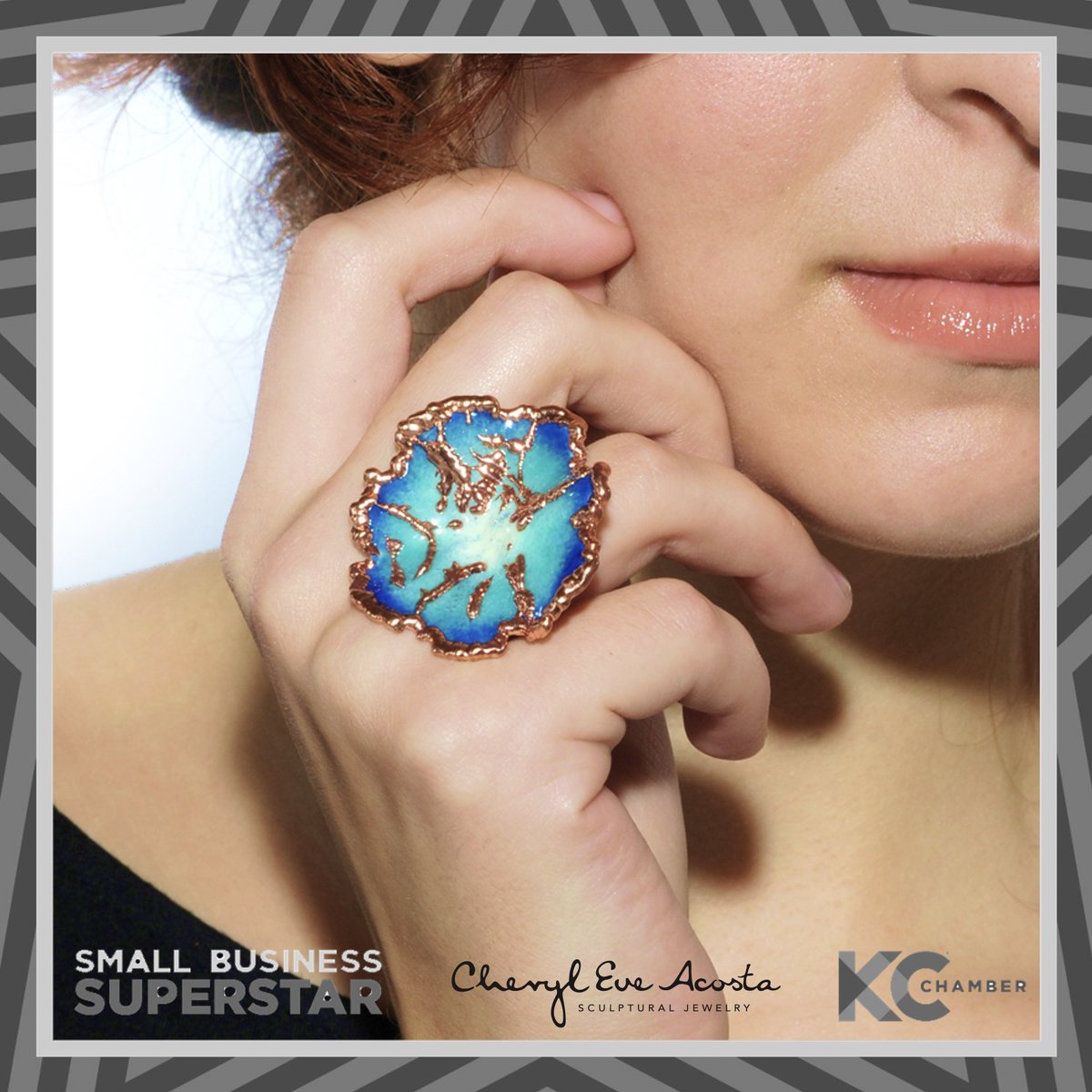 Thanks collectors and supporters, for nominating my jewelry business- #CherylEveAcosta as a #SmallBizSuperstar with the @kcchamber ! I’m honored for the recognition!! 
#merdeverre #shoplocalkc #kansascity #kcchamber #kccrossroads #kcmo #SmallBusiness #jewelry