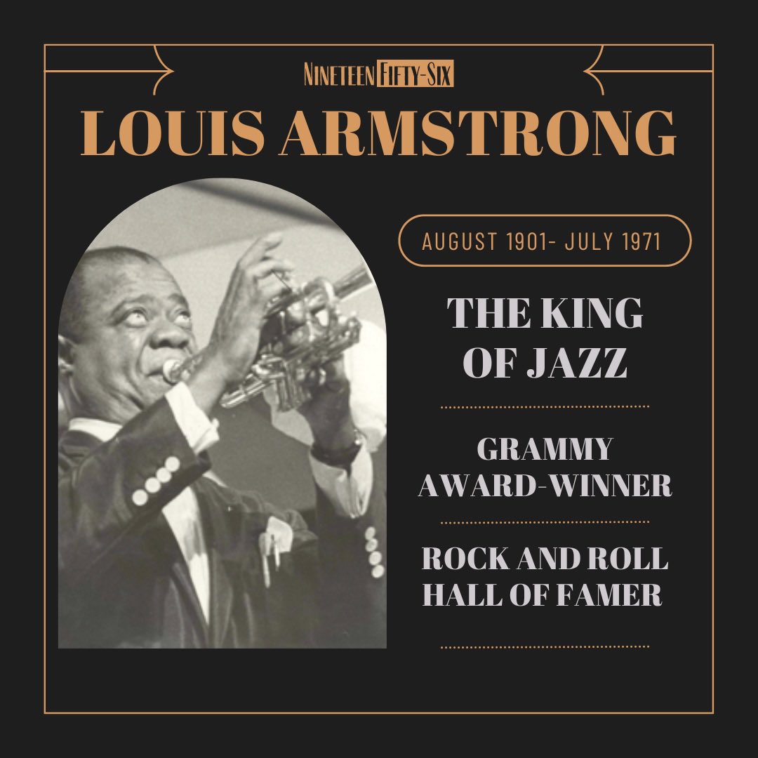 1956Magazine's tweet photo. Louis Armstrong, also known as the “King of Jazz,” is famously known for his musical talents with the trumpet as well as his unique singing voice. 

#BlackHistoryMonth https://t.co/Nf3Ew7ZJGY