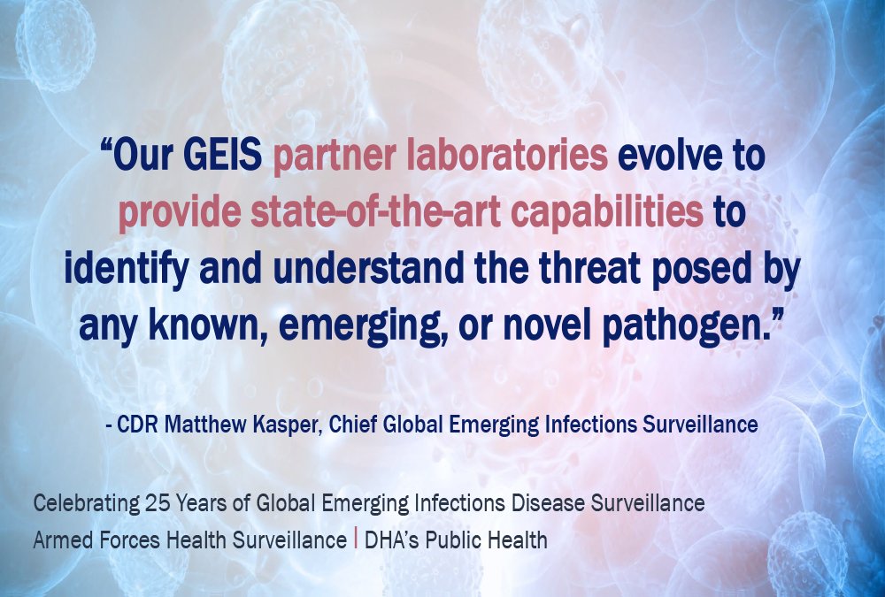 AFHSDPAGE's tweet image. #DYK DOD’s Global Emerging Infections Surveillance program was established in 1997. It followed the release of Presidential Decision Directive, National Science and Technology Council-7, which tasked DOD to improve infectious disease surveillance, prevention, and response. #GEIS